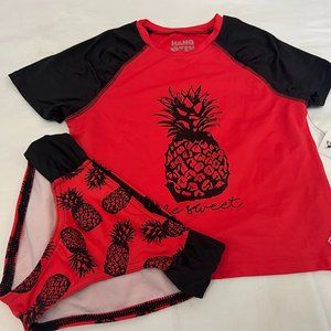 NWT Hang Ten Swim set Size 8 Rashguard and bottoms